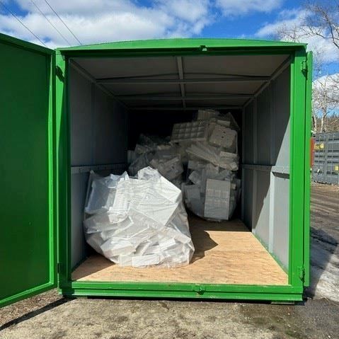 Green metal storage container